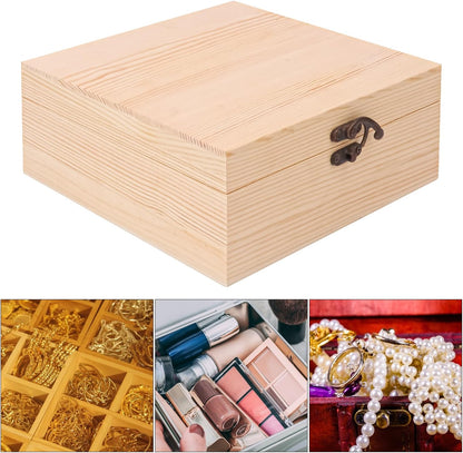 Holzbox aus Kiefernholz – Mit Klappdeckel & Verschluss