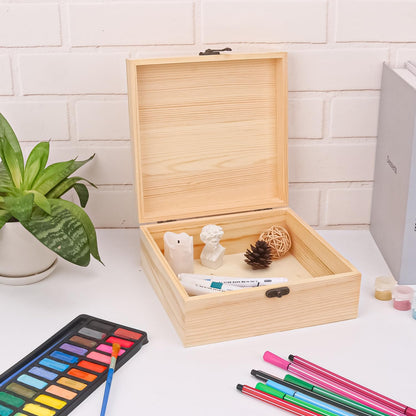 Holzbox aus Kiefernholz – Mit Klappdeckel & Verschluss