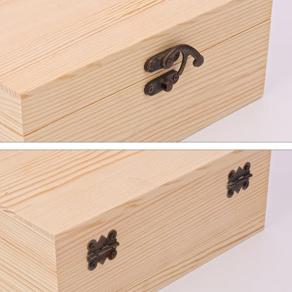 Holzbox aus Kiefernholz – Mit Klappdeckel & Verschluss
