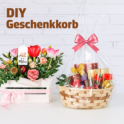 12er Pack Bambus Körbe – Runde Brotkörbe & Obstschalen