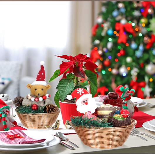 20er Pack Runde Kunststoffkörbe – Woven Brot- & Obstschalen