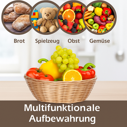 20er Pack Runde Kunststoffkörbe – Woven Brot- & Obstschalen